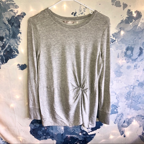 Athleta Tops - Light Grey Athleta Nirvana Twist Front Long Sleeve